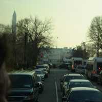 A glimpse of the White House at the end of the street